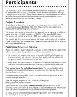 The Province is accepting applications for presenters for the Public Hearing regarding the proposed sewage treatment plant that will discharge into Willow Creek. Applications must be submitted four weeks before the hearing, but the date for the hearing has not been publicized, so the time is now.  While not all individuals will be allowed to voice their concerns, we can all speak through our presence at this hearing and by sharing our concerns with approved presenters. I’ll share the date for the hearing when I hear something! The NDP have just announced their Path to Net Zero Plan to lower emissions, fight climate change, and protect our air, land, and water!  Now is a chance for them to show their mettle. Thanks for your concern for this important water body and its natural inhabitants. Willow Creek and Lake Winnipeg, we have your back!  @ndpmanitoba