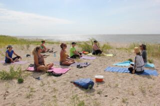 The PSKA Yoga Kayak Tour
No! We don’t attempt the eagle pose on our kayaks, although a swim might be refreshing after our yoga practice!
Stow away your yoga mat on your boat and enjoy a relaxing paddle as we weave our way toward the Lake. Once there we will disembark and be treated to yoga on the beach by a certified instructor (30 minutes). This three hour excursion will also include opportunities for nature sightings, basic kayak instruction, and a snack break (bring along some treats).
Leanne Stevens is a qualified Yoga instructor who has been actively teaching yoga for the past 30 years. She draws from her studies in India to offer an informed and authentic yoga experience.
After our yoga session we will relax on the beach before returning to our kayaks to leisurely paddle back to our launch site.
This tour will be offered on June 28th and August 30th.
See you on the water!